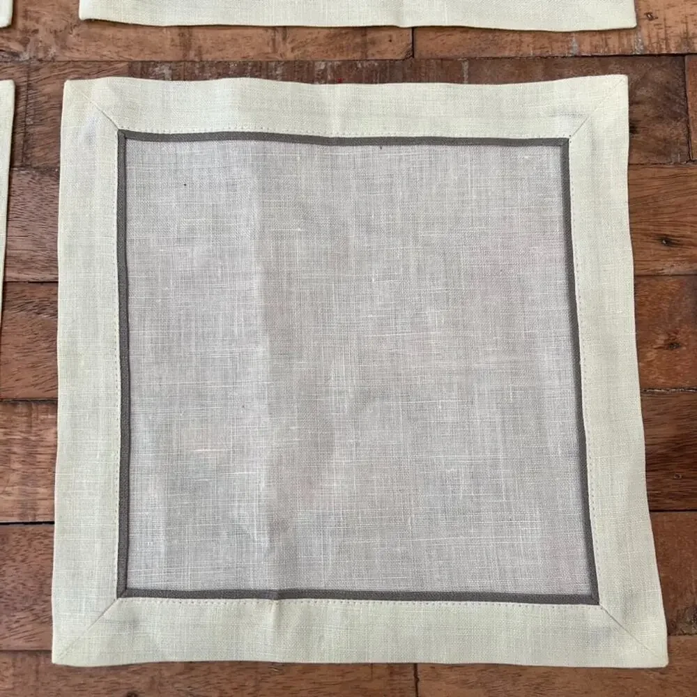 Linen Square Napkins Set of 4 9